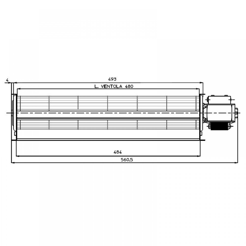 Tangential fan Fergas for pellet stoves with Ø60 mm, Flow 250 m³/h | Fans and Blowers | Pellet Stove Parts |