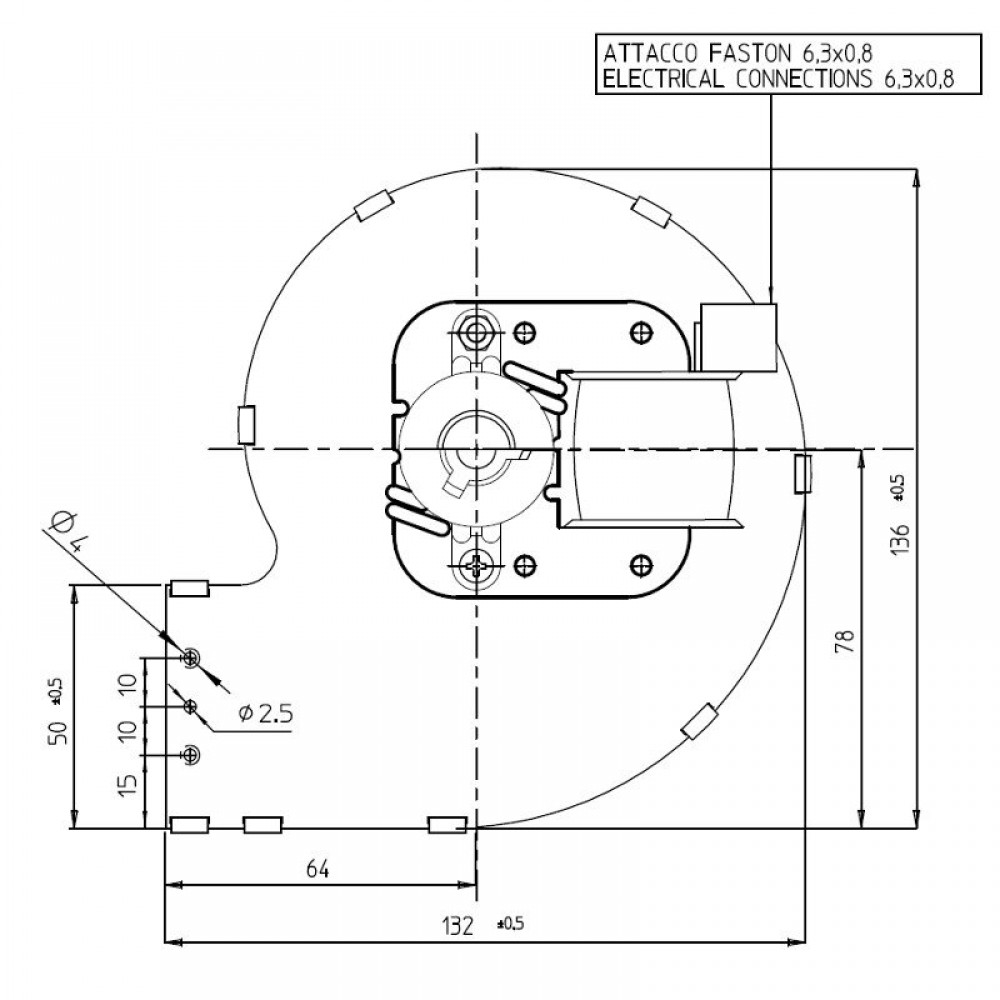 Centrifugal fan Fergas, flow 121 m³/h | Fans and Blowers | Pellet Stove Parts |
