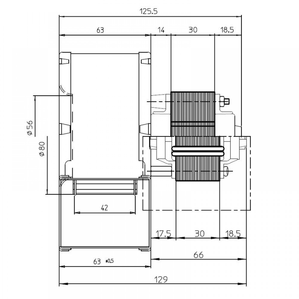 Centrifugal fan Fergas, flow 121 m³/h | Fans and Blowers | Pellet Stove Parts |