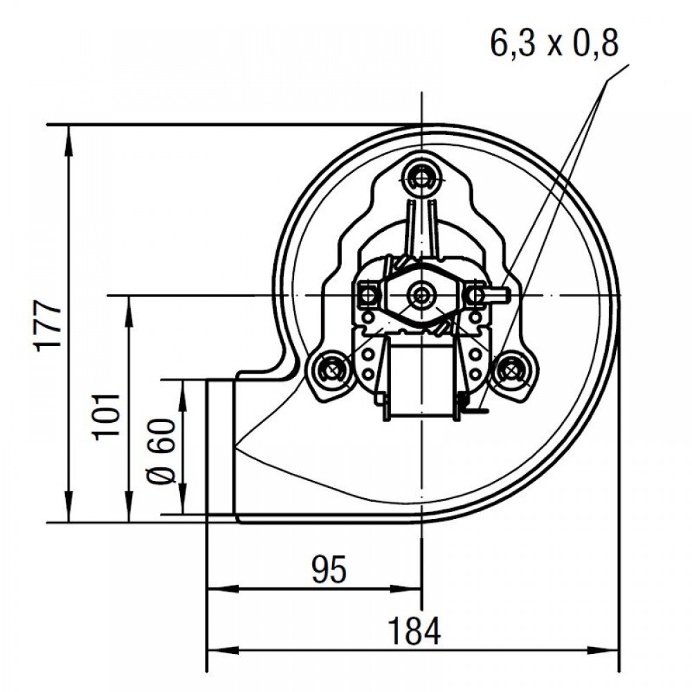 Smoke extractor EBM for pellet stoves Palladio, Maximum airflow 170 m³/h | Fans and Blowers | Pellet Stove Parts |