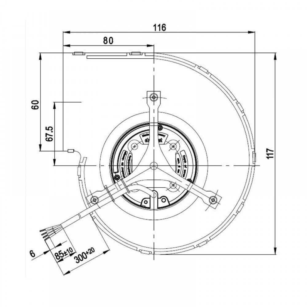 Centrifugal fan EBM for pellet stoves Anselo Cola, Cadel, Deville, MCZ, Ferroli and others, flow 390 m³/h | Fans and Blowers | Pellet Stove Parts |