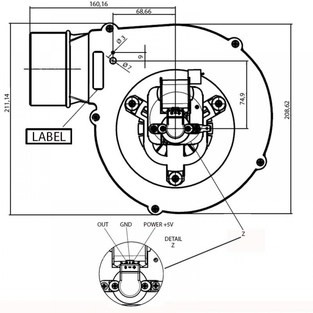 Smoke extractor Fergas, Maximum airflow 117 m³/h | Fans and Blowers | Pellet Stove Parts |