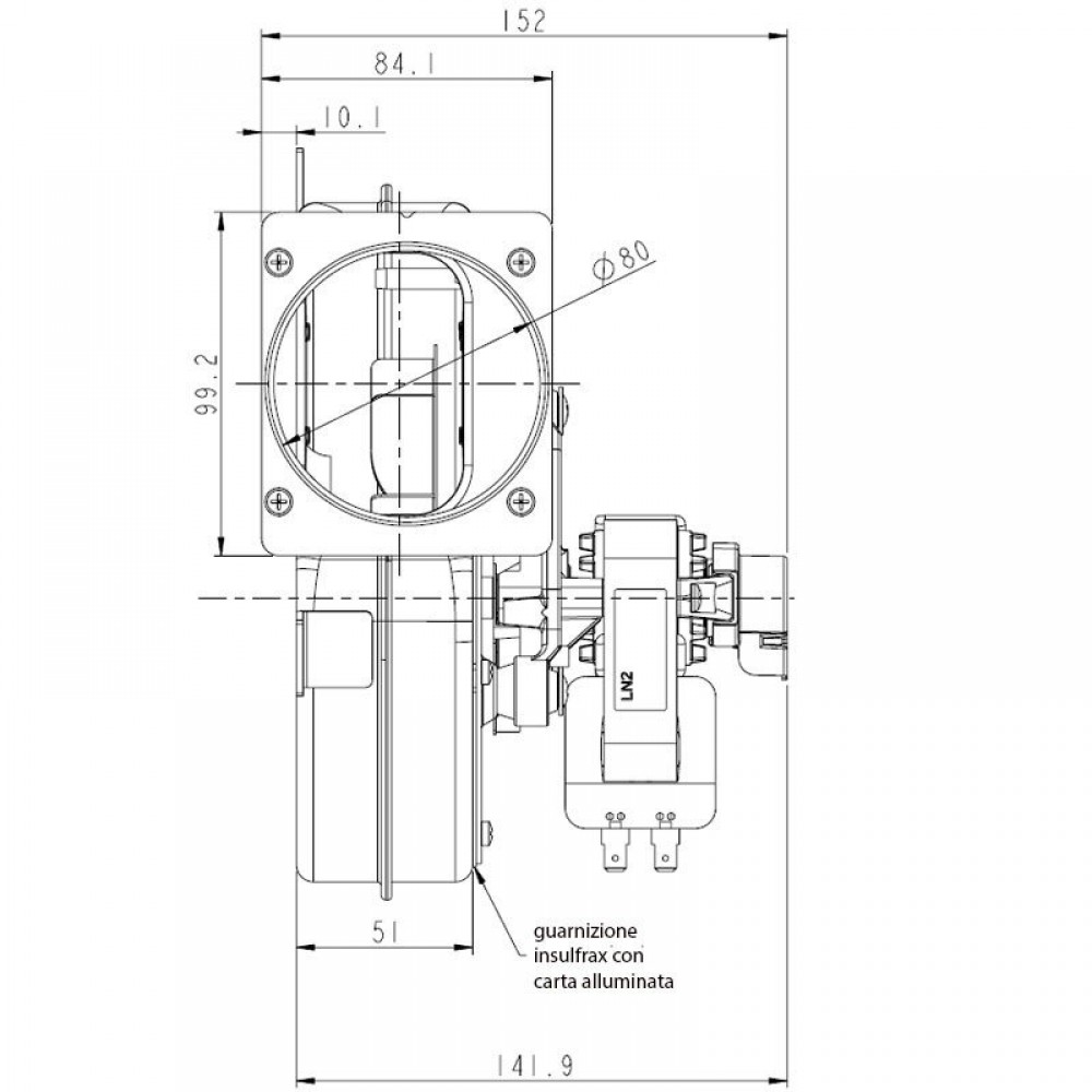 Smoke extractor fan LN2 Natalini for pellet stoves Maximum airflow 160 m³/h | Fans and Blowers Smoke extractor fan LN2 Natalini for pellet stoves Maximum airflow 160 m³/h | Fans and Blowers | Pellet Stove Parts |