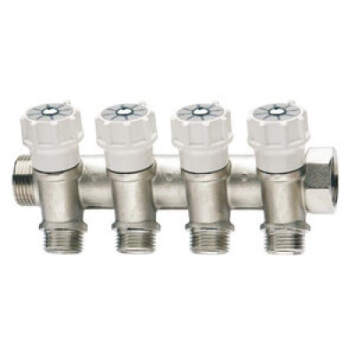 Central heating manifold with valves, Size 1" x 24*19 - Plumbing