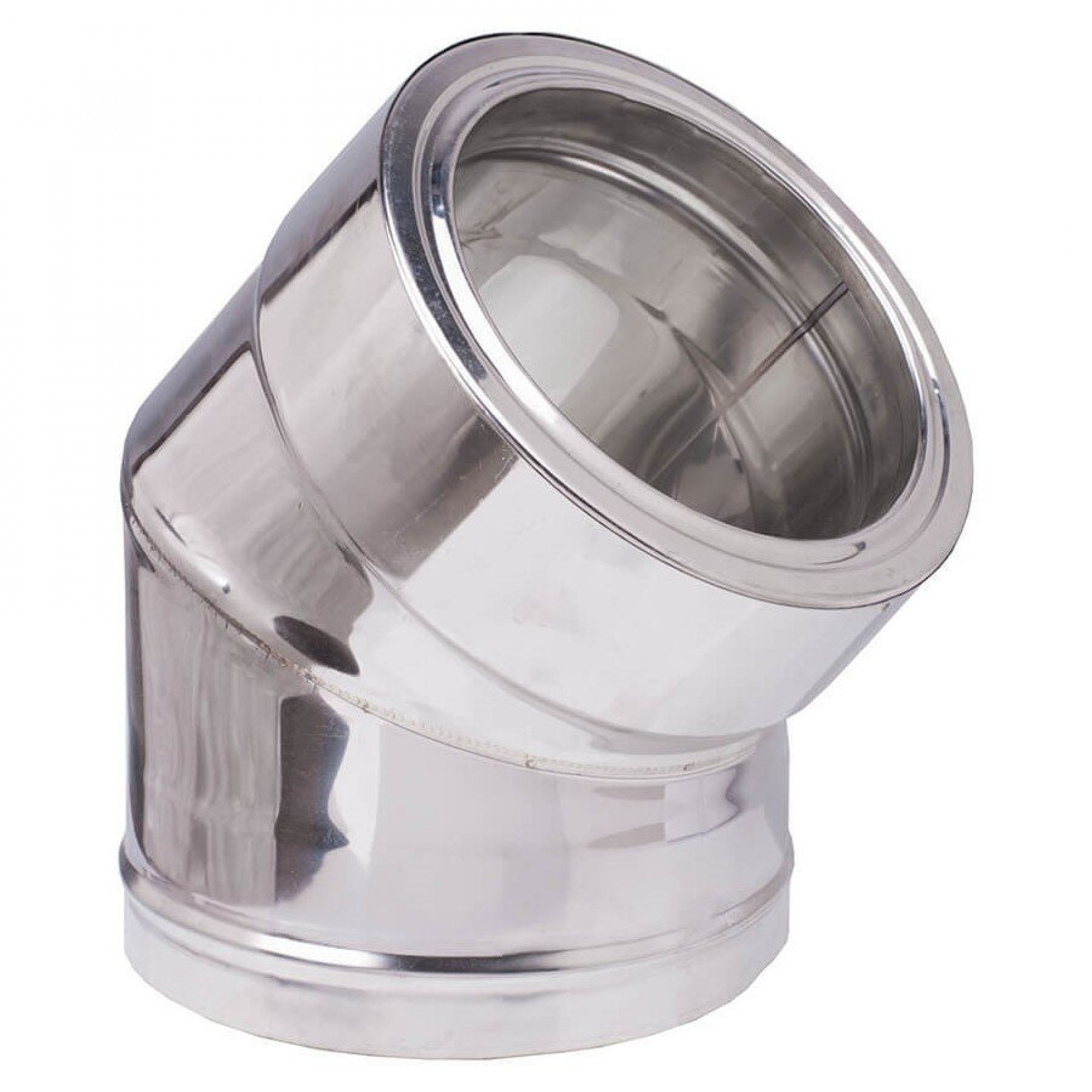 FOX Stainless Steel Exhaust Pipe Elbow – 45°, 55mm Diameter, Universal Weld-On