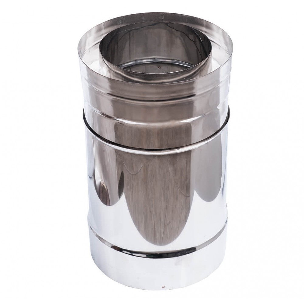 Telescopic twin wall flue pipe, Stainless steel AISI 304, Straight, Insulated, Length 30 - 50cm, Φ80-130 - Φ300-350