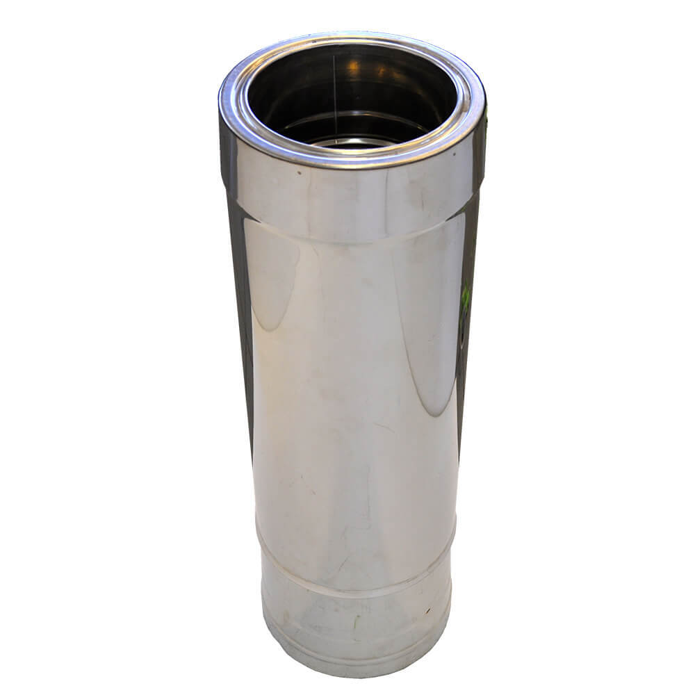 Telescopic twin wall flue pipe, Stainless steel AISI 304, Straight, Insulated, Length 51 - 90cm, Φ80-130 - Φ300-350 | Twin Wall Flue | Chimney |