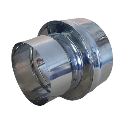 Flue adaptor, single wall to twin wall, Stainless steel AISI 304, Φ80-130 - Φ300-350 - Pellet stove pipes