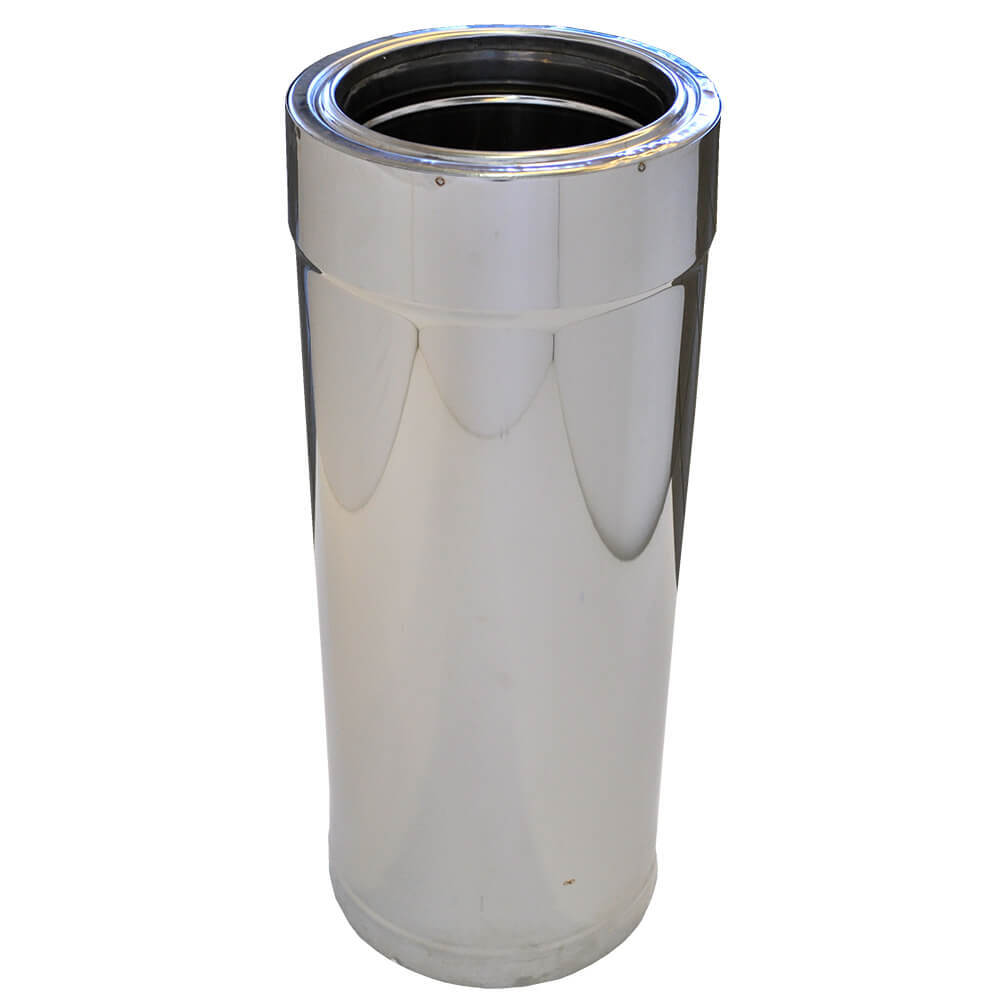 Twin wall flue pipe, Stainless steel AISI 304, Straight, Insulated, 1m, Φ230-280 | Twin Wall Flue | Chimney |