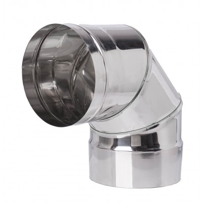 Chimney elbow 90°, Stainless steel AISI 304, Φ150 - Flue