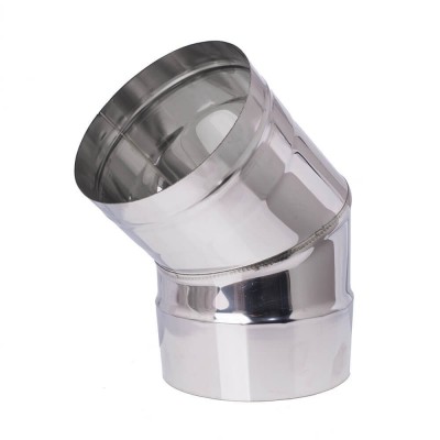Chimney elbow 45°, Stainless steel AISI 304, Φ130 - Flue