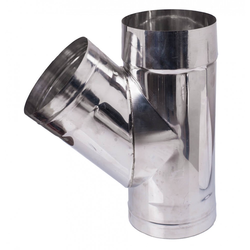 Chimney tee with cap 135°, Stainless steel AISI 304, Φ100 | Flue | Chimney |
