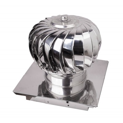 Aspiromatic revolving chimney cowl, Stainless steel AISI 304, Regulated square base - Chimney Cowls