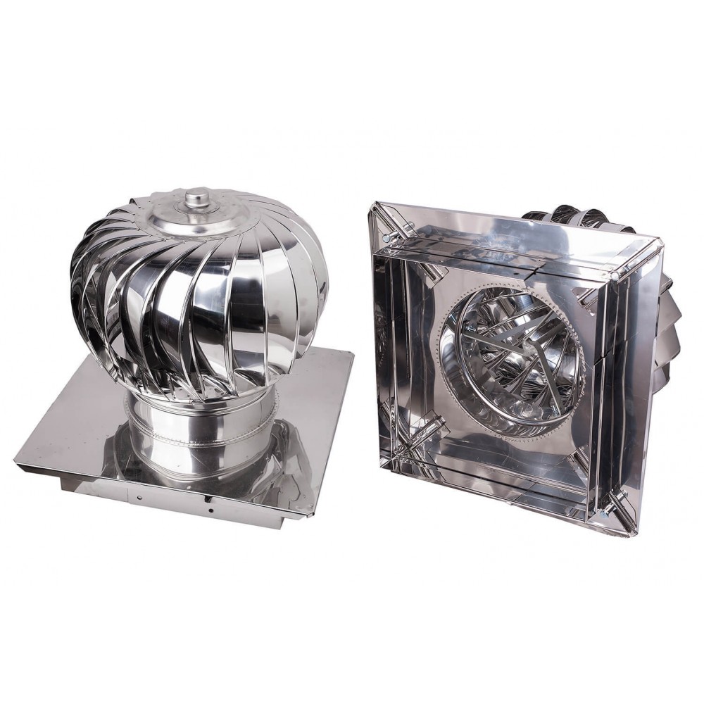Aspiromatic revolving chimney cowl, Stainless steel AISI 304, Regulated square base | Chimney Cowls | Chimney |