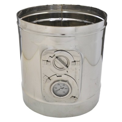 Inspection element with thermometer, Stainless steel AISI 304, Straight, Ф150 - Flue