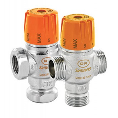 Adjustable thermostatic mixing valve, Solar model, 1" - Central Heating