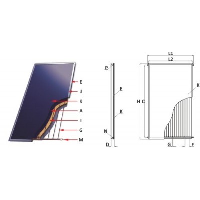 Flat plate solar collector Sunsystem, Model Select New Line, 2,7m² - Sunsystem