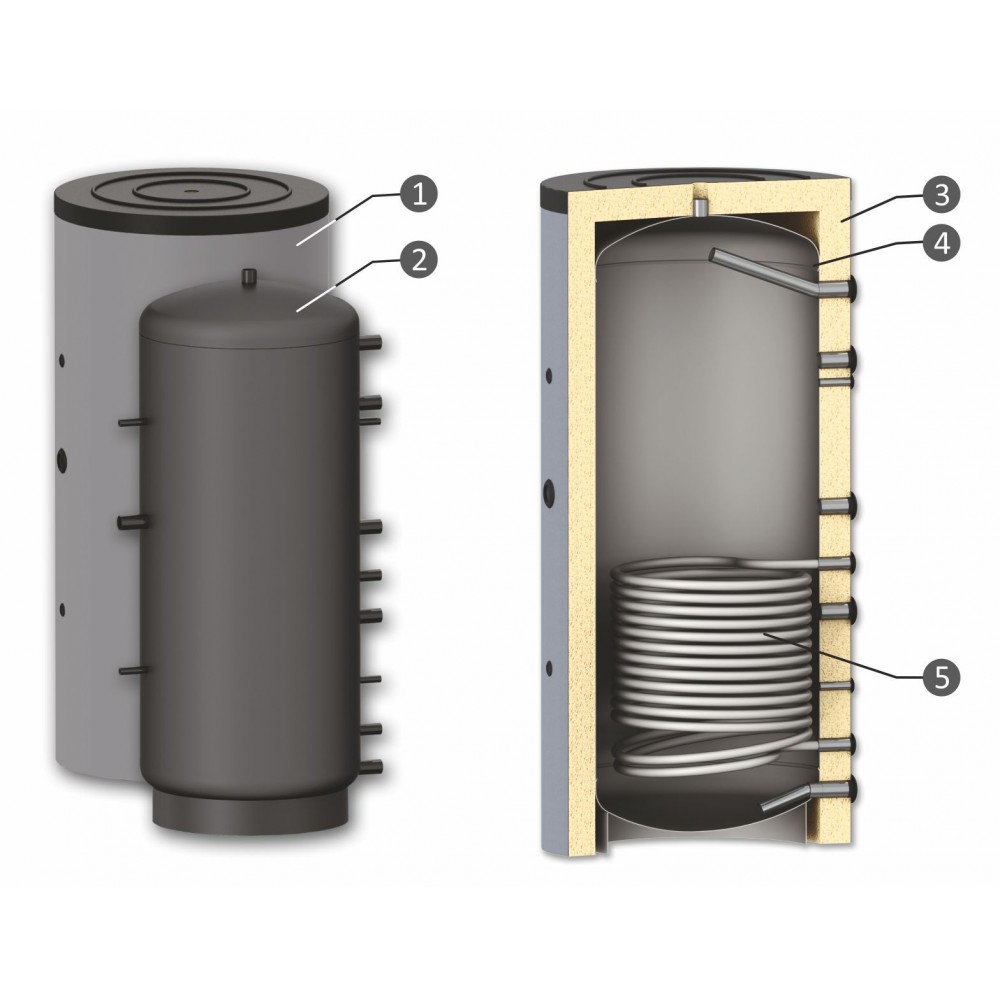 Buffer Tank Sunsystem, Model PR 300, Capacity 300L, One heat exchanging coil Vessel | Buffer Tanks | DHW Cylinders & Buffers |