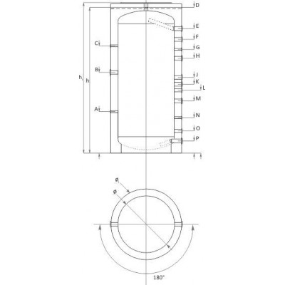 Buffer Tank Sunsystem, Model P 1000, Capacity 1000L Vessel - Buffer Tanks / Buffer Vessels