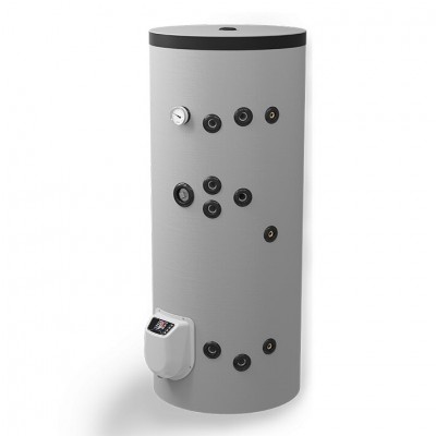 Hot Water Cylinder Eldom Stainless Free standing 200L, Two heat exchangers, Electronic control - Eldom
