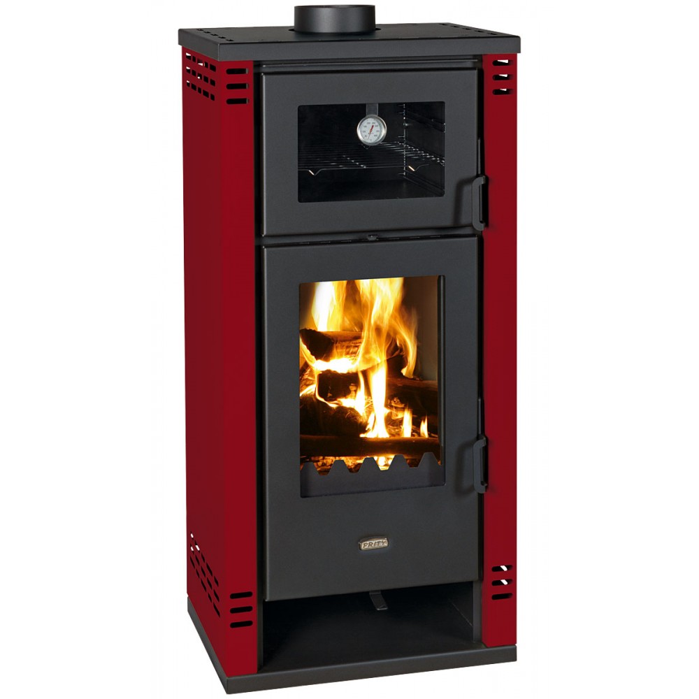 Wood burning stove with oven Prity K2 GT F Red, 8.1 kW