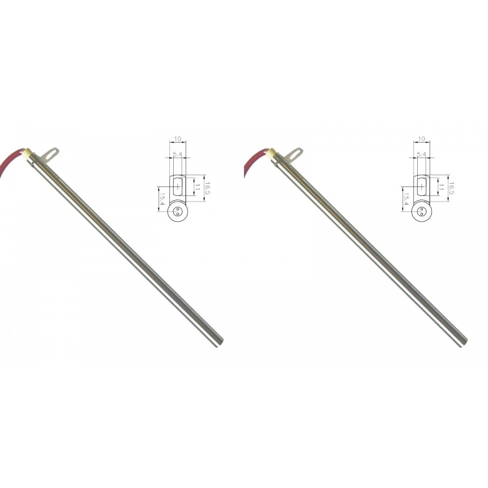 Igniter / Heating element for pellet stoves Edilkamin and others, total length 280mm, 470W - x2 | Igniters / Resistors for Pellet Stoves | Pellet Stove Parts |