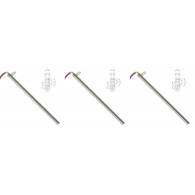 Igniter / Heating element for pellet stoves Edilkamin and others, total length 280mm, 470W - x3 - Igniters / Resistors for Pellet Stoves