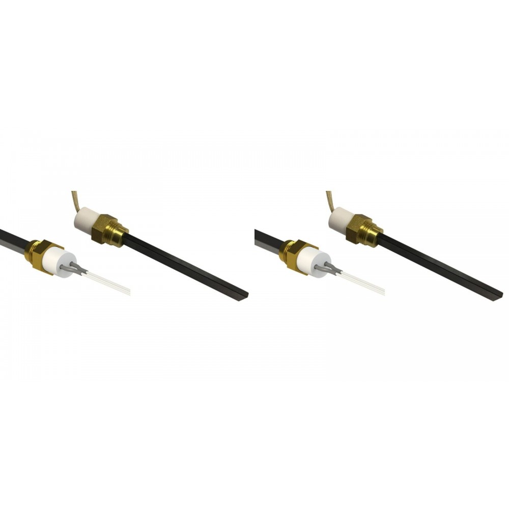 Igniter / Heating element with black quartz crystal for pellet stoves Karmek One, Balkan Energy, La Nordica and others, total length 126mm, 300W - x2 | Igniters / Resistors for Pellet Stoves | Pellet Stove Parts |
