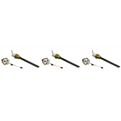 Igniter / Heating element with black quartz crystal for pellet stoves Eco Spar, BURNiT, Whitfield, Lennox and others, total length 123mm, 400W - x3 - Igniters / Resistors for Pellet Stoves