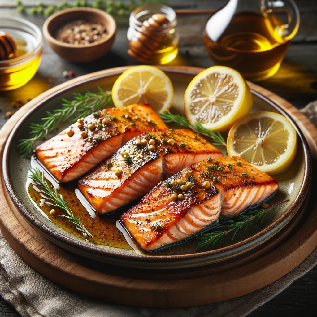 grilled-salmon-fillets-with-dijonin-enamel-coated-cast-iron-grill-pans