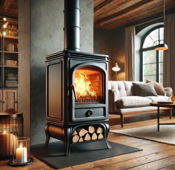 Wood stoves with back boiler