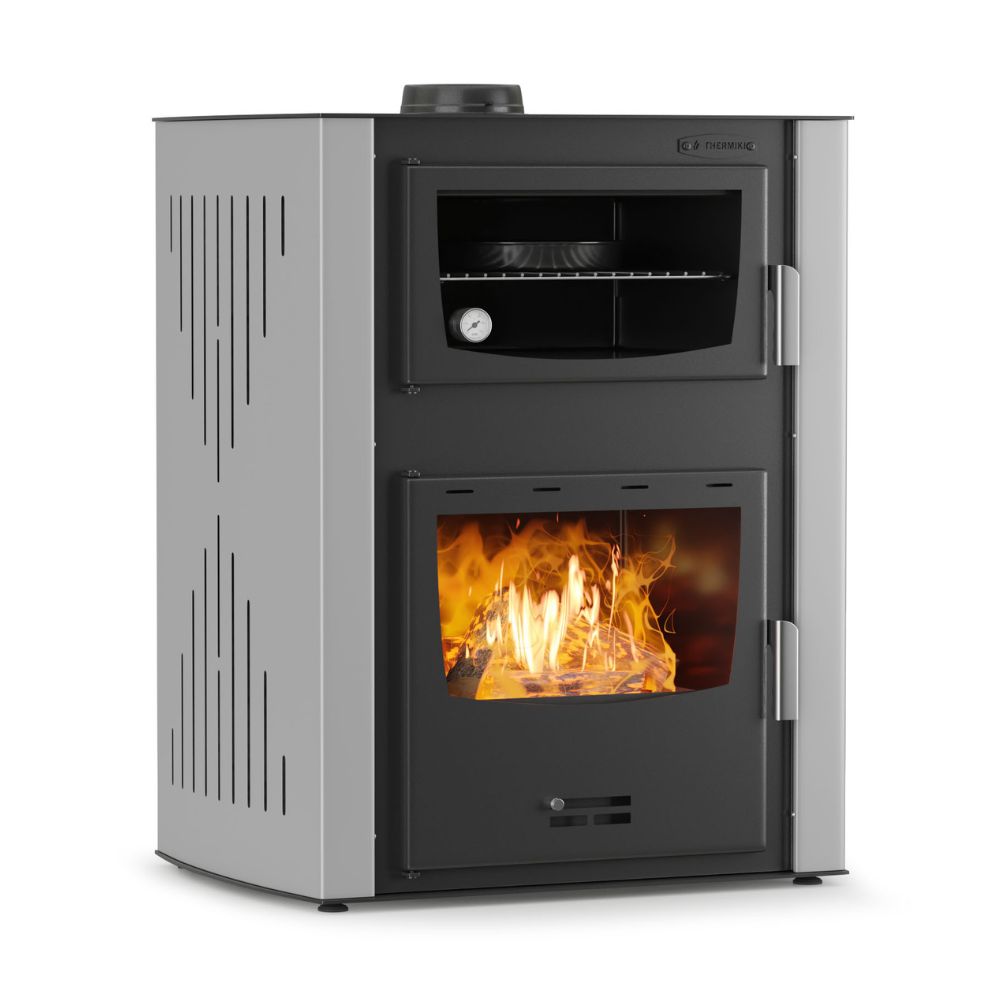 Velmora Fire ATS HYDRO wood-burning fireplace with oven and water jacket in terracotta